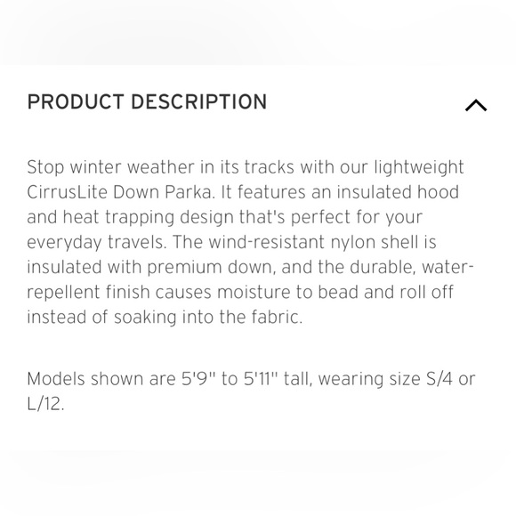 Eddie Bauer Cirruslite 2.0 Down Parka, Size Large, Black, Excellent Condition - Picture 4 of 5